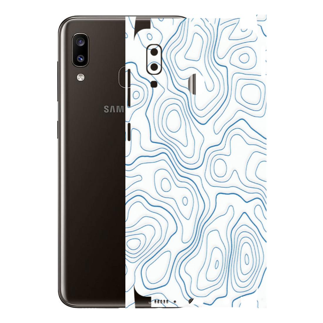 Samsung A/S Series Phone Skins (All Models) - Blue And White Swirls - Matte Finish (M-139) Samsung Galaxy A20