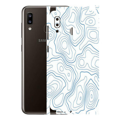 Samsung A/S Series Phone Skins (All Models) - Blue And White Swirls - Matte Finish (M-139) Samsung Galaxy A20