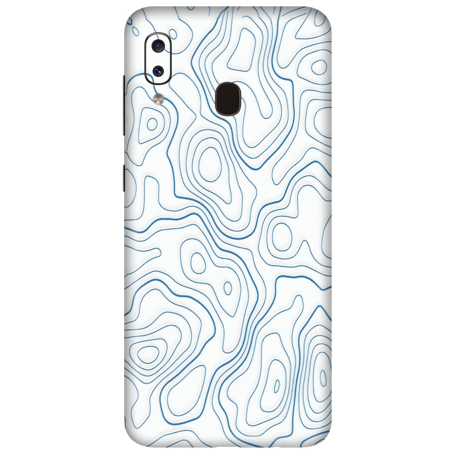 Samsung A/S Series Phone Skins (All Models) - Blue And White Swirls - Matte Finish (M-139) Samsung Galaxy A20