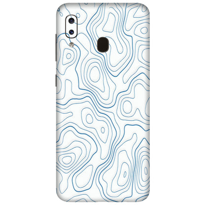 Samsung A/S Series Phone Skins (All Models) - Blue And White Swirls - Matte Finish (M-139) Samsung Galaxy A20