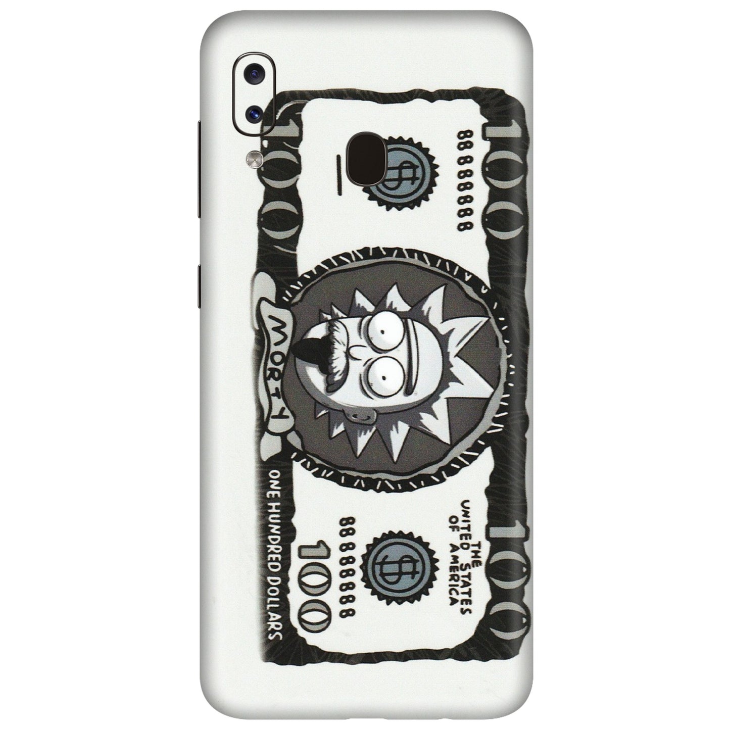 Samsung A/S Series Phone Skins (All Models) - Rick And Morty Hundred Dollar Anime - Matte Finish (M-161) Samsung Galaxy A20