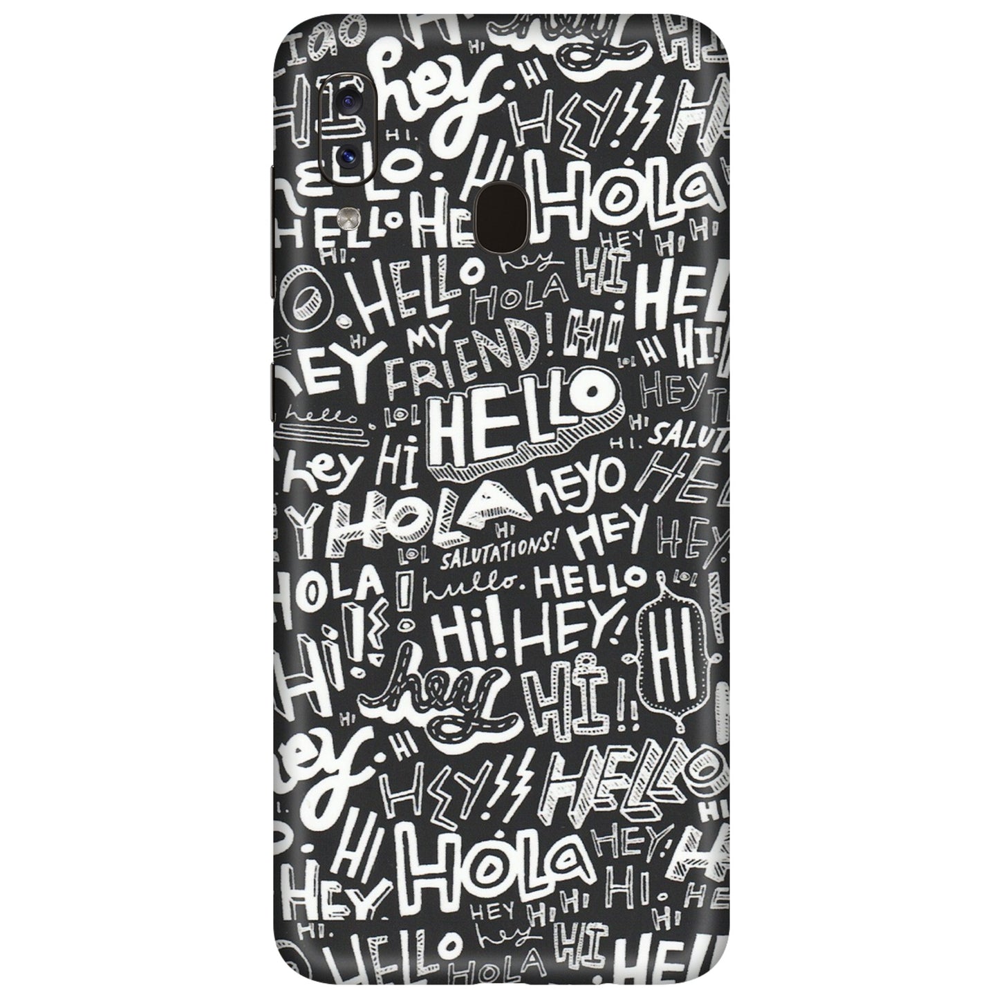 Samsung A/S Series Phone Skins (All Models) - Hi Hello Doodles - Matte Finish (M-25) Samsung Galaxy A20