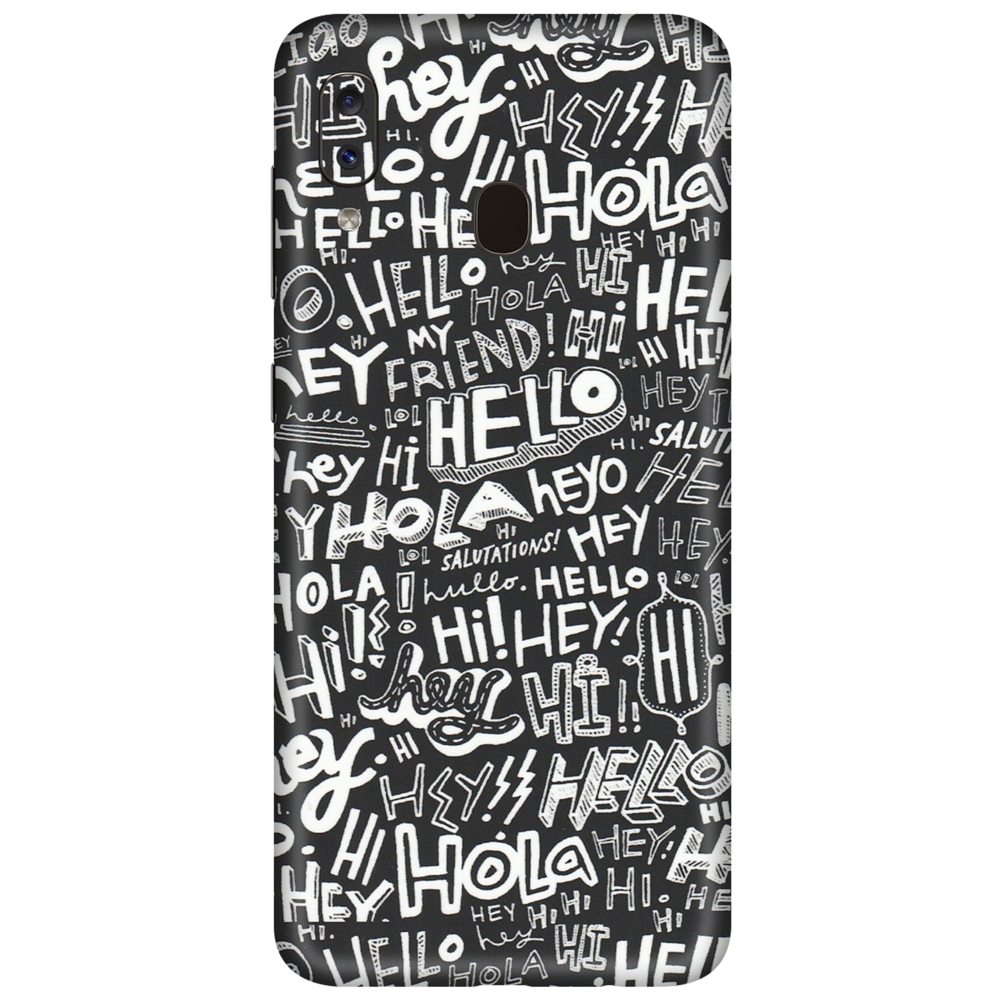 Samsung A/S Series Phone Skins (All Models) - Hi Hello Doodles - Matte Finish (M-25) Samsung Galaxy A20