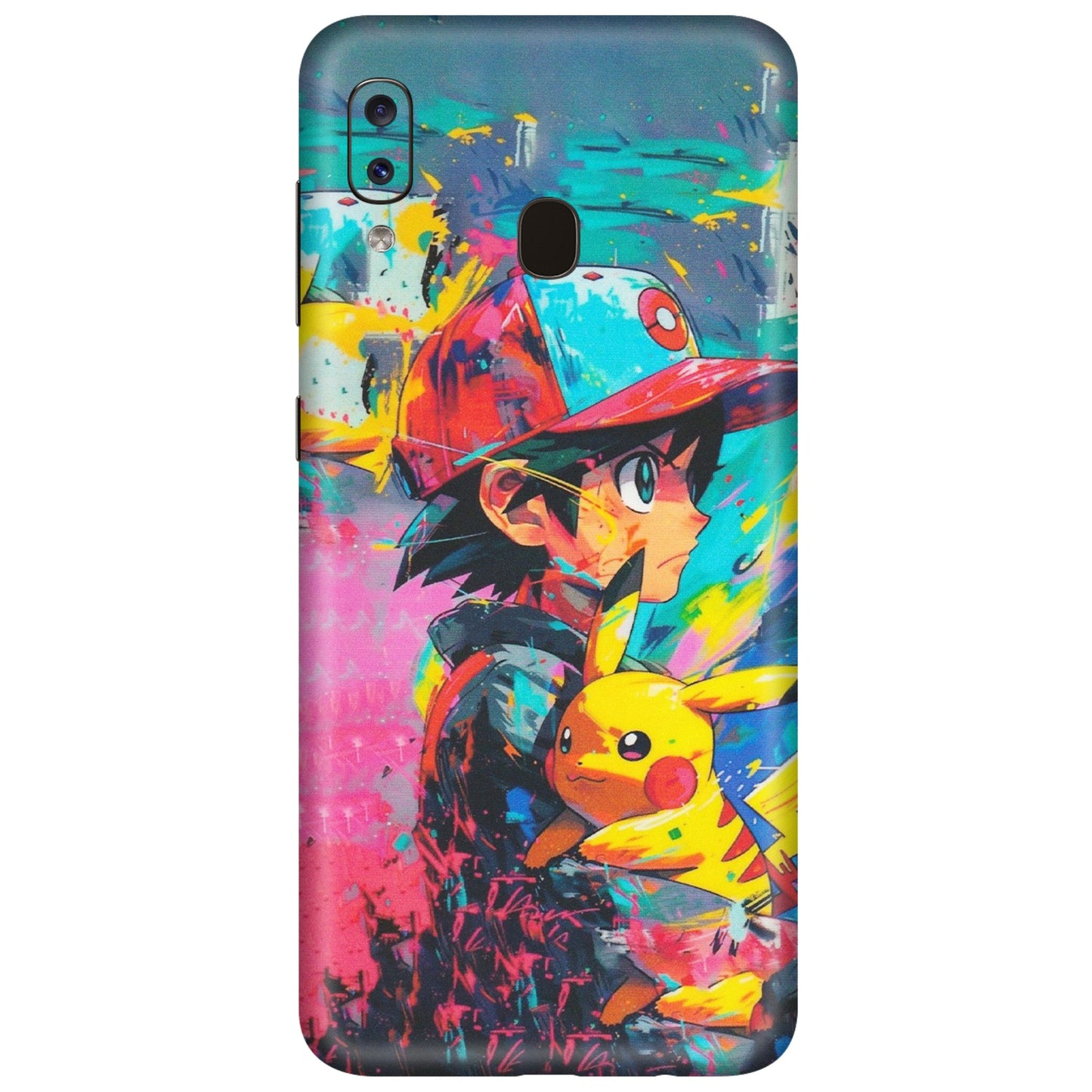 Samsung A/S Series Phone Skins (All Models) - Ash & Pikachu - Matte Finish (M-26) Samsung Galaxy A20