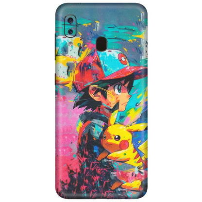 Samsung A/S Series Phone Skins (All Models) - Ash & Pikachu - Matte Finish (M-26) Samsung Galaxy A20