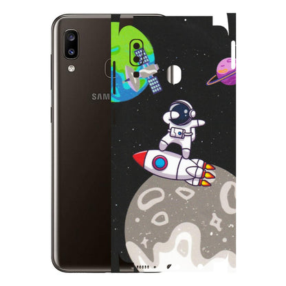 Samsung A/S Series Phone Skins (All Models) - Astronaut Vibing Toon Running - Matte Finish (M-39) Samsung Galaxy A20