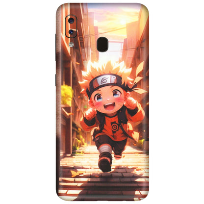 Samsung A/S Series Phone Skins (All Models) - Naruto Cute Toon Running - Matte Finish (M-04) Samsung Galaxy A20