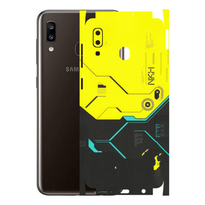Samsung A/S Series Phone Skins (All Models) - Black Yellow Technica - Matte Finish (M-53) Samsung Galaxy A20