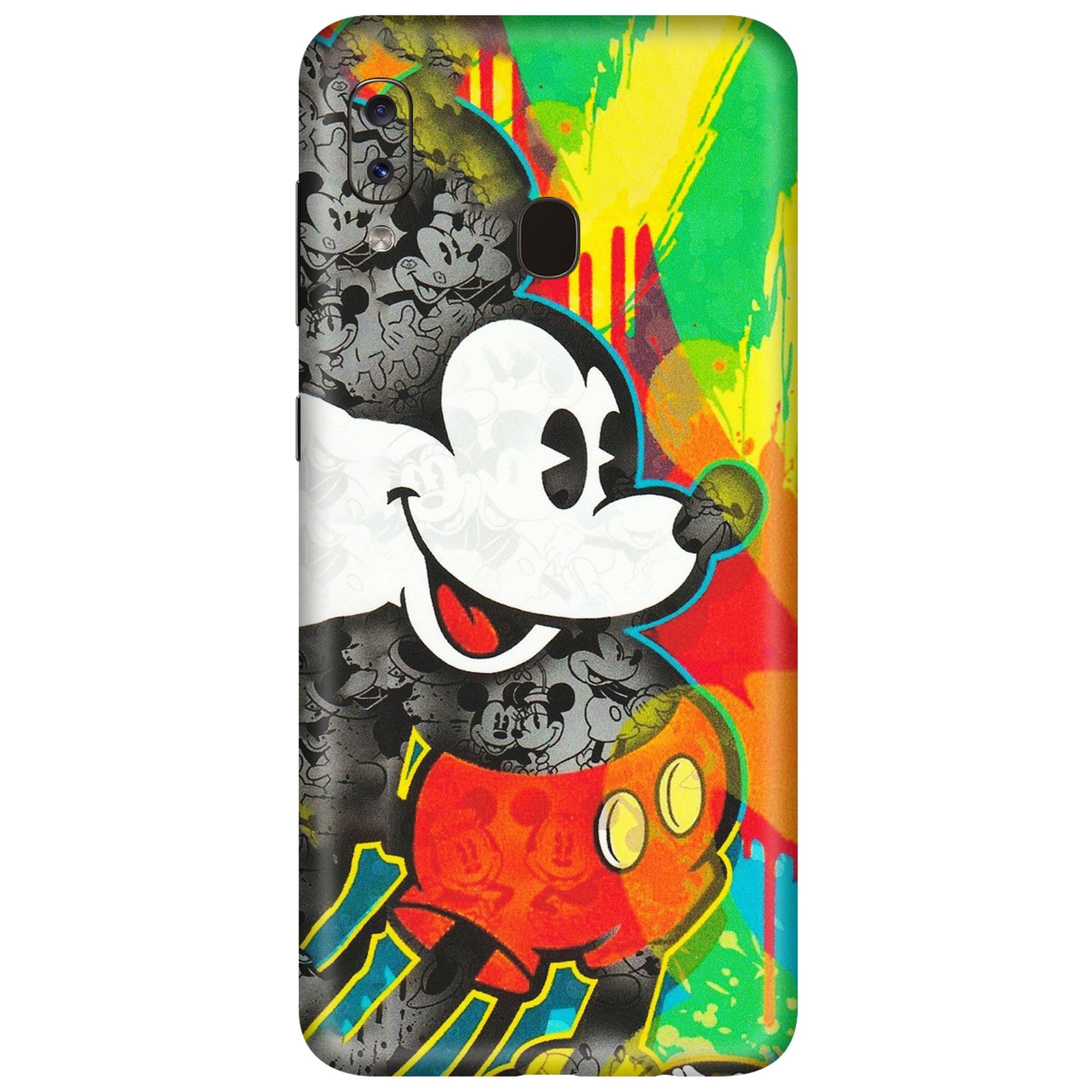 Samsung A/S Series Phone Skins (All Models) - Multiple Mickey With Colourful Texture - Matte Finish (M-84) Samsung Galaxy A20