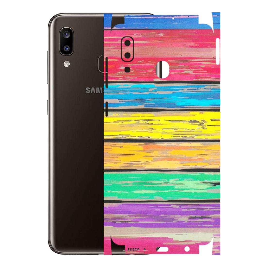 Samsung A/S Series Phone Skins (All Models) - Multi Colour Wooden Wall - Matte Finish (M-96) Samsung Galaxy A20