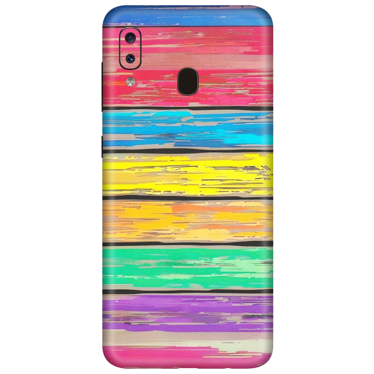 Samsung A/S Series Phone Skins (All Models) - Multi Colour Wooden Wall - Matte Finish (M-96) Samsung Galaxy A20