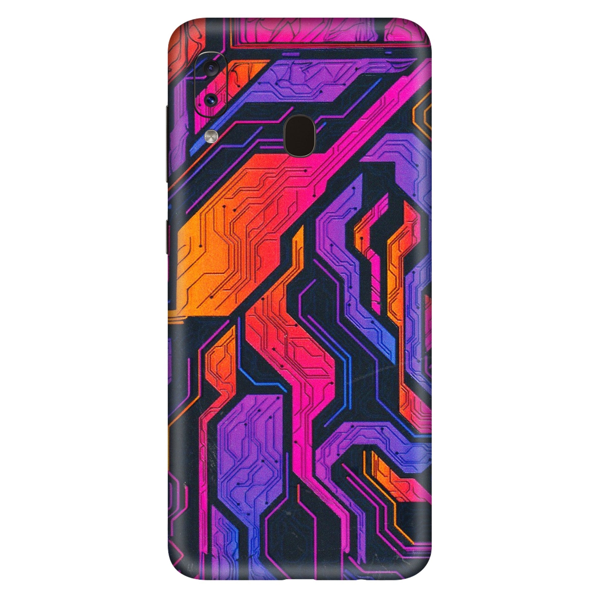 Samsung A/S Series Phone Skins (All Models) - Tech Circuits Futuristic - 3D Embossed Finish (L-07) Samsung Galaxy A20S
