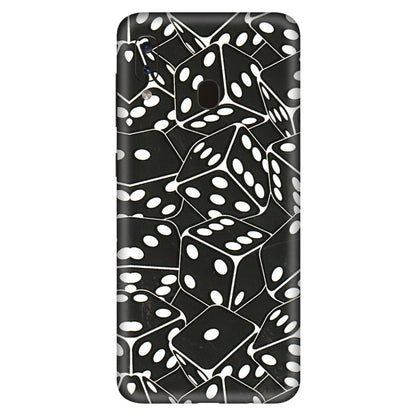 Samsung A/S Series Phone Skins (All Models) - Big Black Dices - 3D Embossed Finish (L-106) Samsung Galaxy A20S