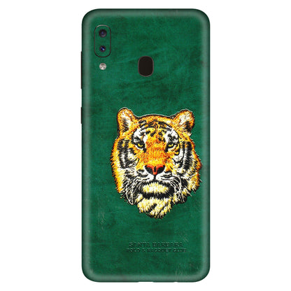 Samsung A/S Series Phone Skins (All Models) - Leather Feel Tiger - 3D Embossed Finish (L-111) Samsung Galaxy A20S