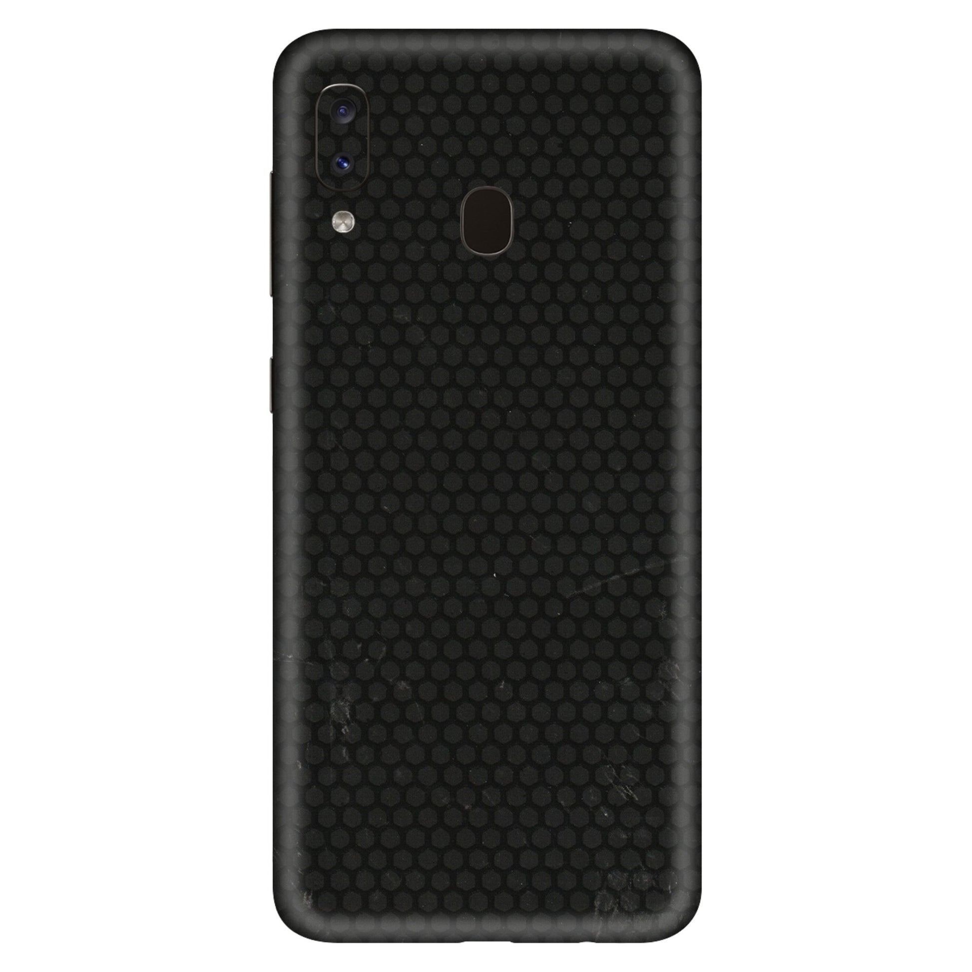 Samsung A/S Series Phone Skins (All Models) - Black honeycomb - 3D Embossed Finish (L-114) Samsung Galaxy A20S