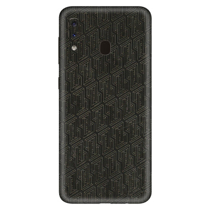 Samsung A/S Series Phone Skins (All Models) - Black Abstract Pattern - 3D Embossed Finish (L-117) Samsung Galaxy A20S