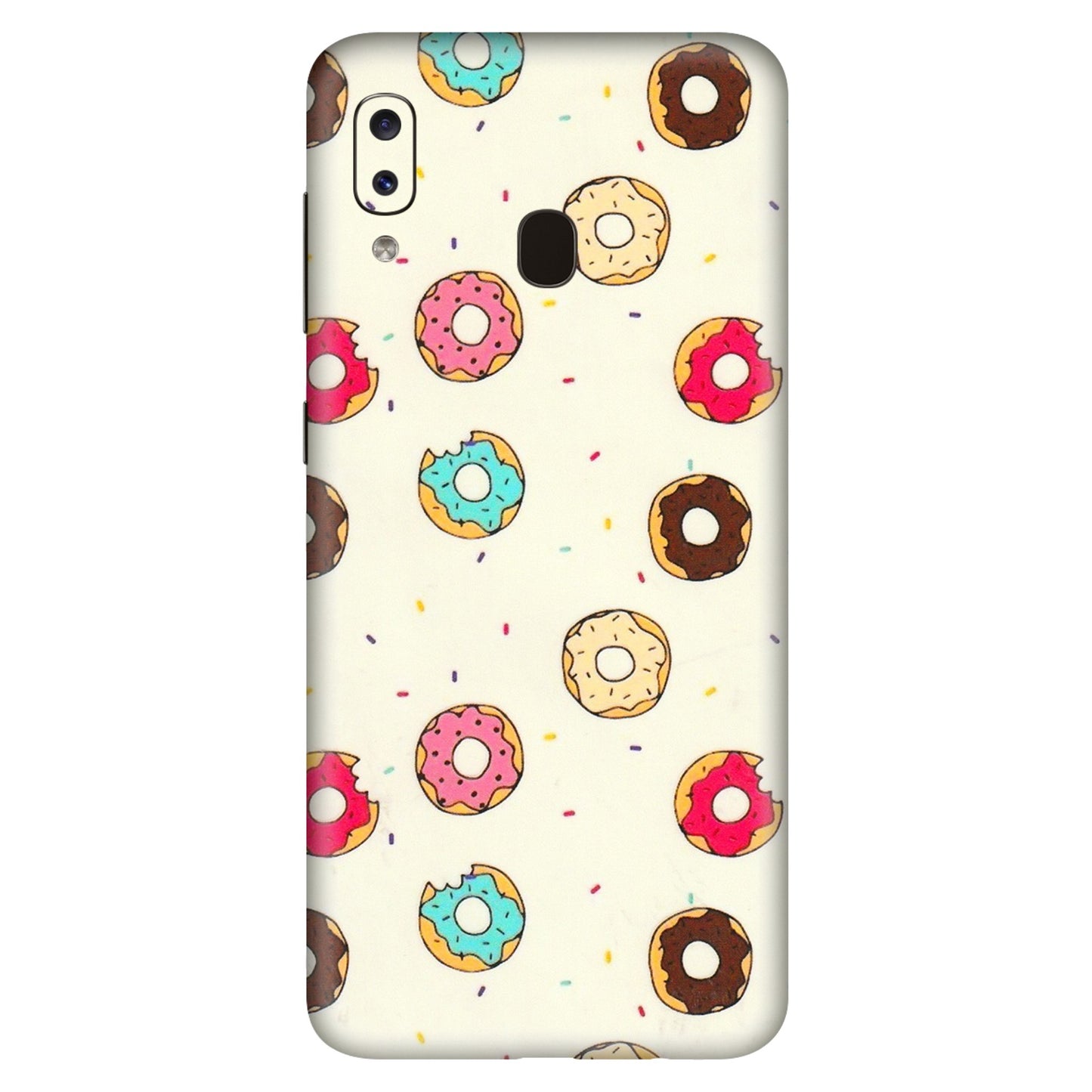 Samsung A/S Series Phone Skins (All Models) - Mini Donuts Doodle Art - 3D Embossed Finish (L-122) Samsung Galaxy A20S
