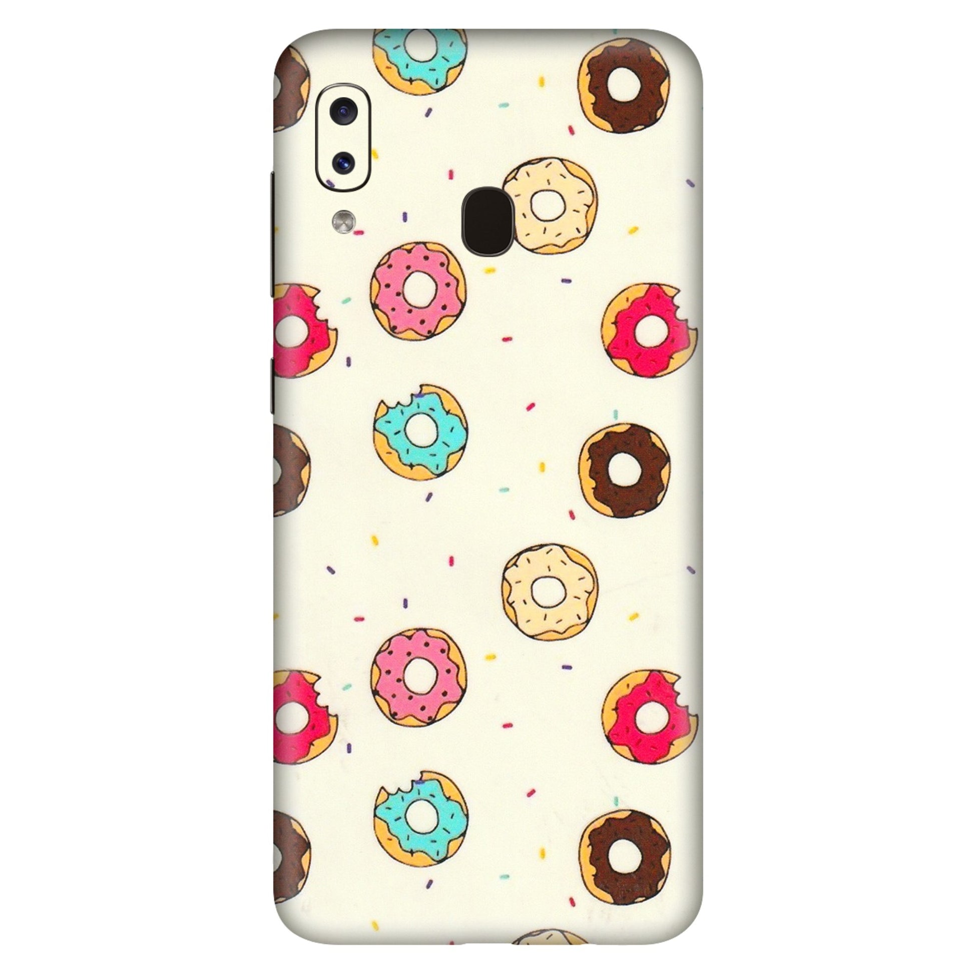 Samsung A/S Series Phone Skins (All Models) - Mini Donuts Doodle Art - 3D Embossed Finish (L-122) Samsung Galaxy A20S