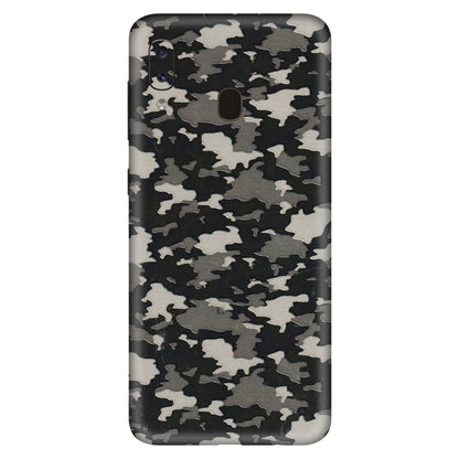 Samsung A/S Series Phone Skins (All Models) - Black/Grey Camoflaunge - 3D Embossed Finish (L-142) Samsung Galaxy A20S