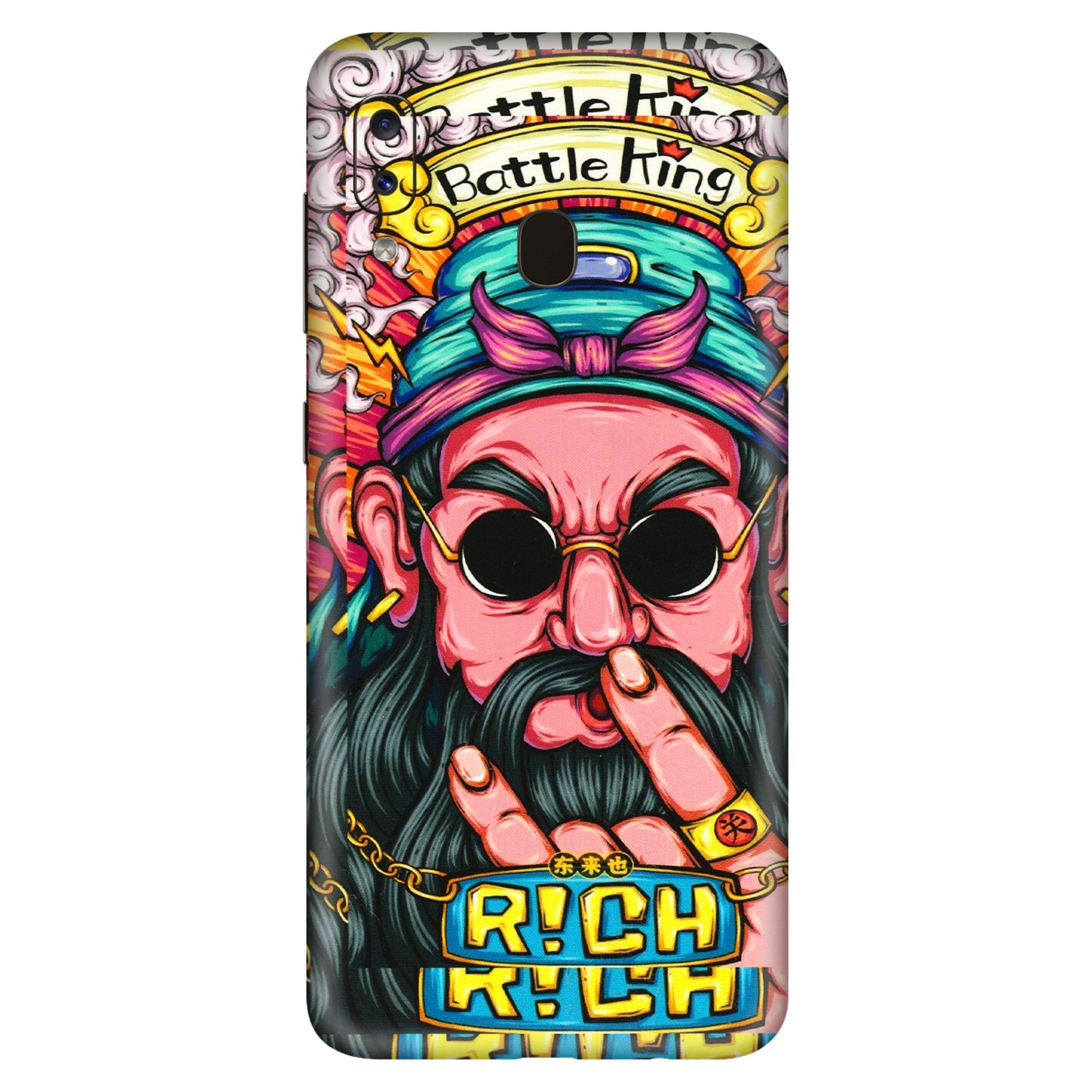 Samsung A/S Series Phone Skins (All Models) - Battle King Dude Face - 3D Embossed Finish (L-178) Samsung Galaxy A20S