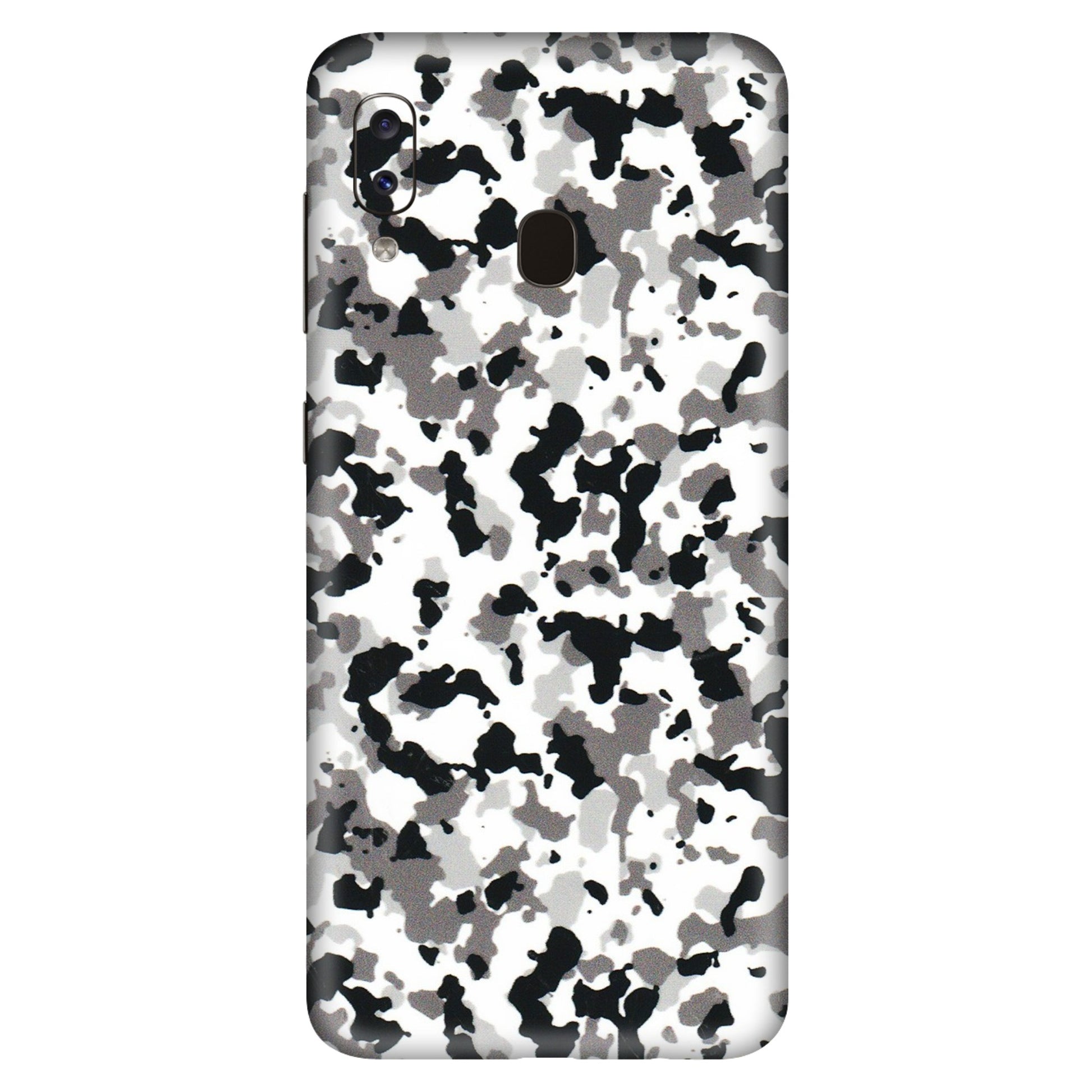 Samsung A/S Series Phone Skins (All Models) - White Black Camouflage - 3D Embossed Finish (L-18) Samsung Galaxy A20S