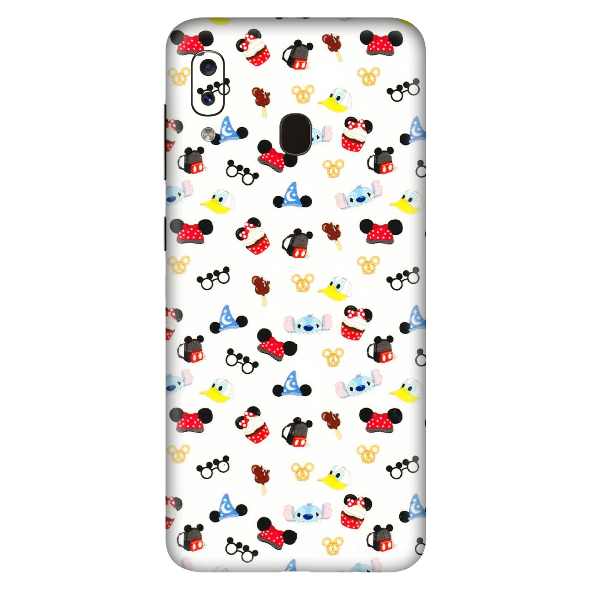Samsung A/S Series Phone Skins (All Models) - Minnie Mouse & Donald Doodles s - 3D Embossed Finish (L-194) Samsung Galaxy A20S