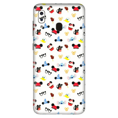 Samsung A/S Series Phone Skins (All Models) - Minnie Mouse & Donald Doodles s - 3D Embossed Finish (L-194) Samsung Galaxy A20S