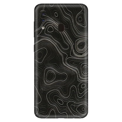 Samsung A/S Series Phone Skins (All Models) - Black Swirl - 3D Embossed Finish (L-196) Samsung Galaxy A20S