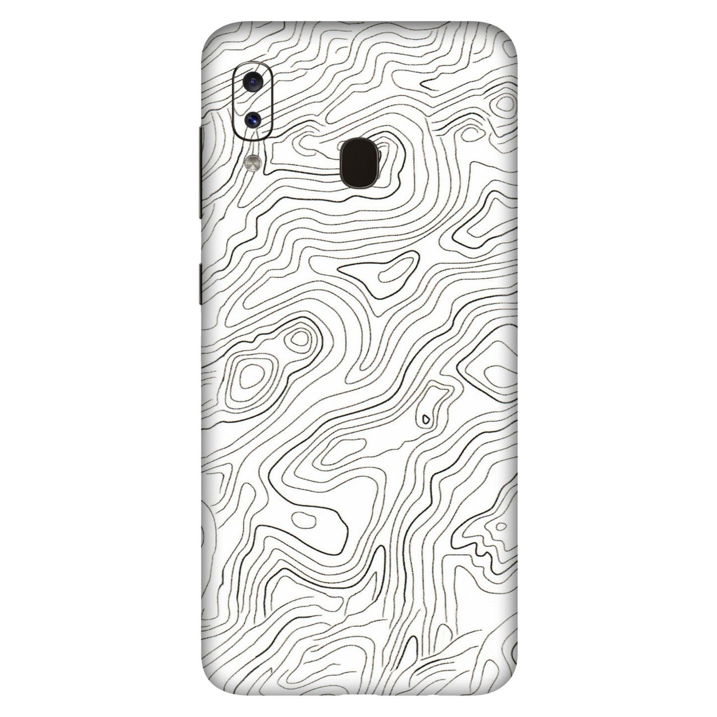 Samsung A/S Series Phone Skins (All Models) - White Black Swirls - 3D Embossed Finish (L-219) Samsung Galaxy A20S