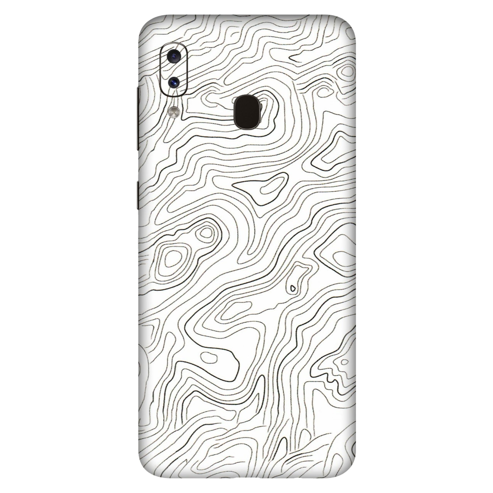 Samsung A/S Series Phone Skins (All Models) - White Black Swirls - 3D Embossed Finish (L-219) Samsung Galaxy A20S