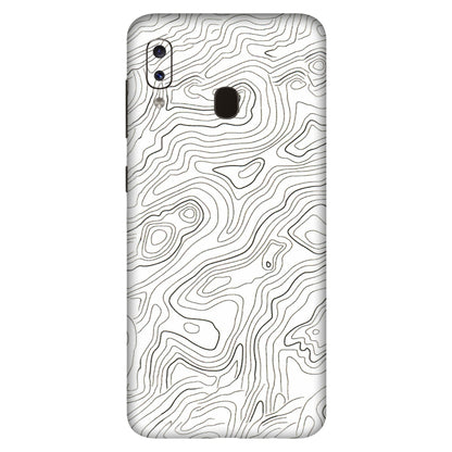 Samsung A/S Series Phone Skins (All Models) - White Black Swirls - 3D Embossed Finish (L-219) Samsung Galaxy A20S