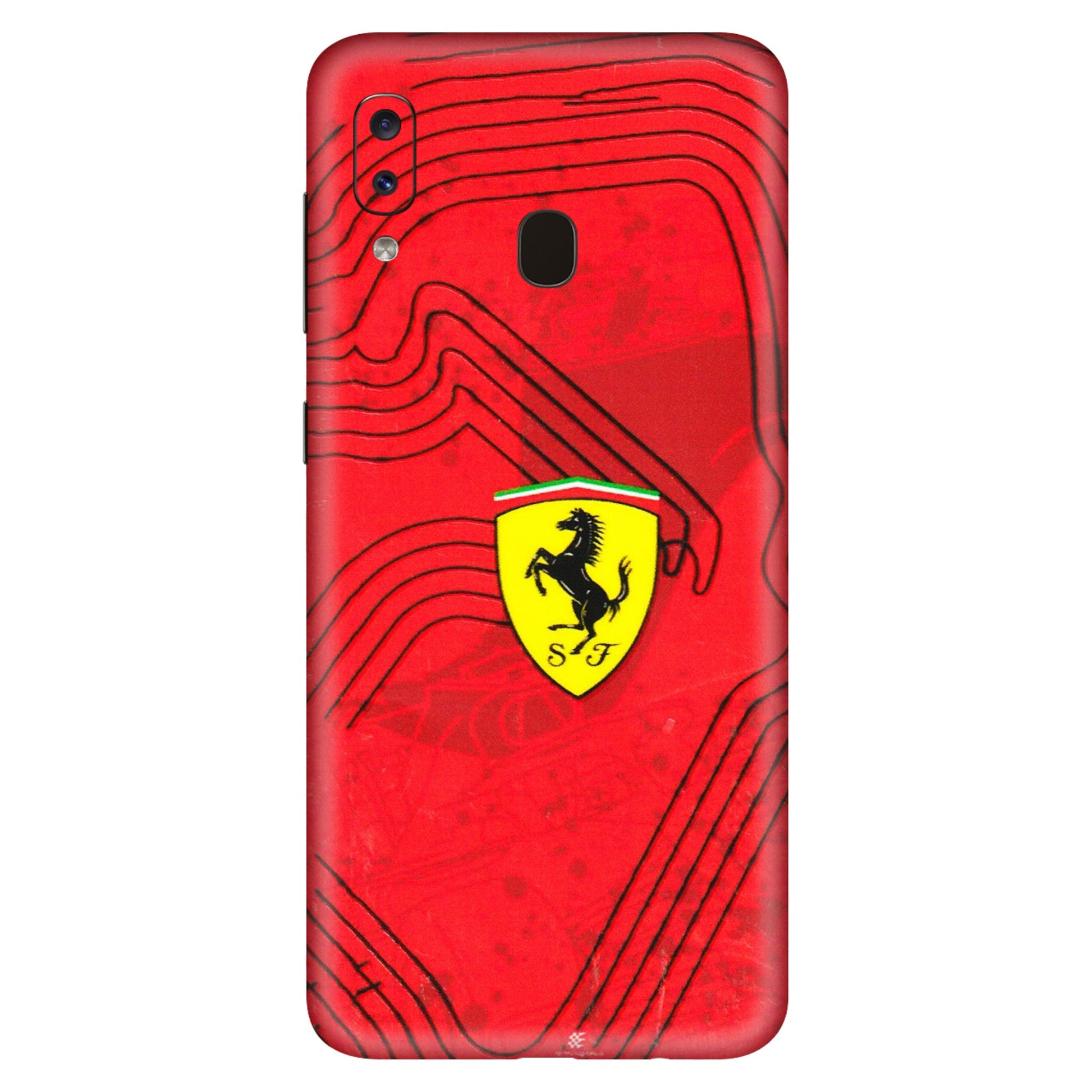 Samsung A/S Series Phone Skins (All Models) - Red Ferrari Logo Stylish - 3D Embossed Finish (L-238) Samsung Galaxy A20S
