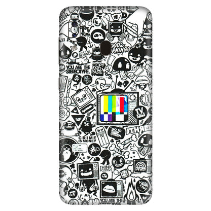 Samsung A/S Series Phone Skins (All Models) - Doodles Positive Art - 3D Embossed Finish (L-263) Samsung Galaxy A20S