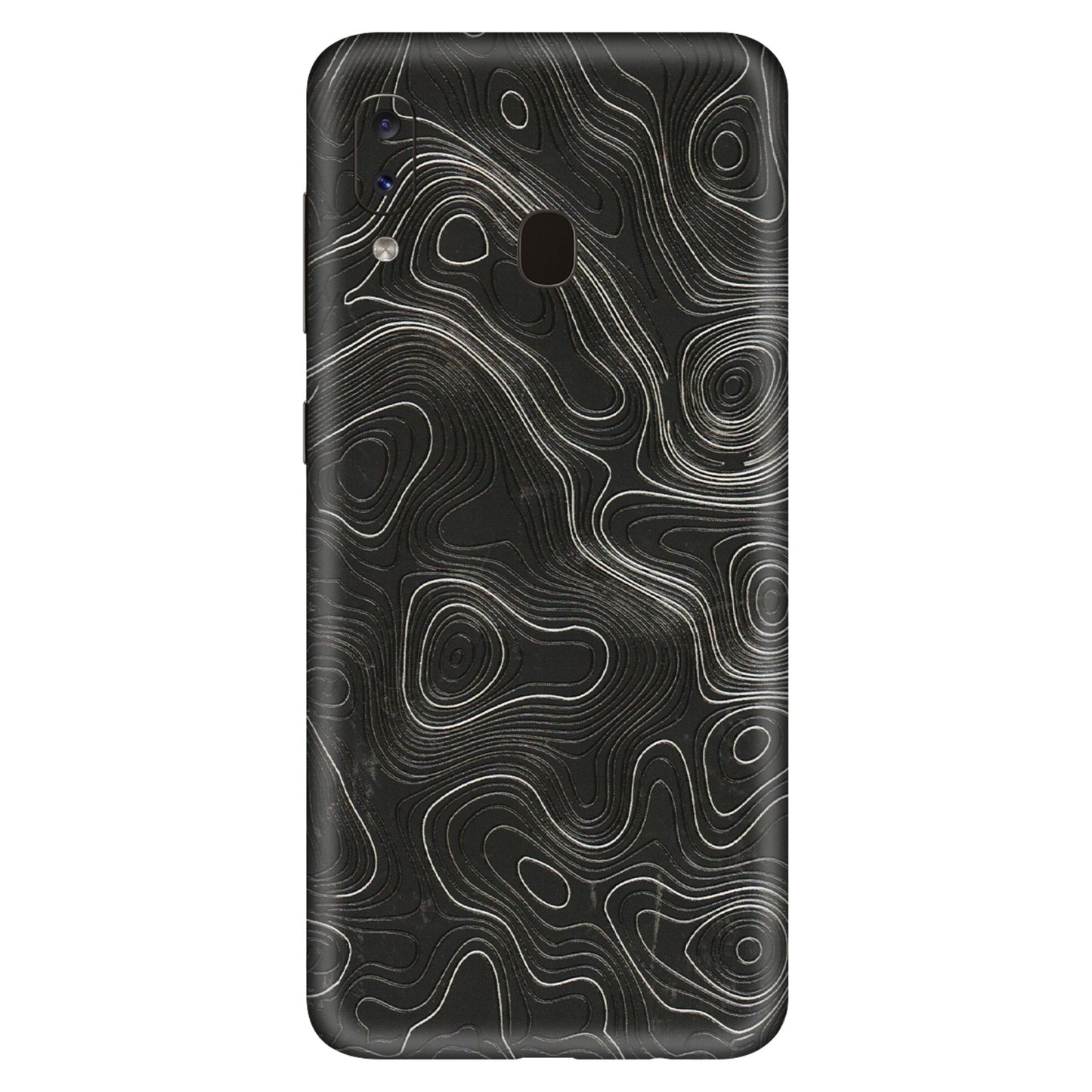 Samsung A/S Series Phone Skins (All Models) - Abstract White Line Map - 3D Embossed Finish (L-269) Samsung Galaxy A20S