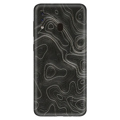 Samsung A/S Series Phone Skins (All Models) - Abstract White Line Map - 3D Embossed Finish (L-269) Samsung Galaxy A20S