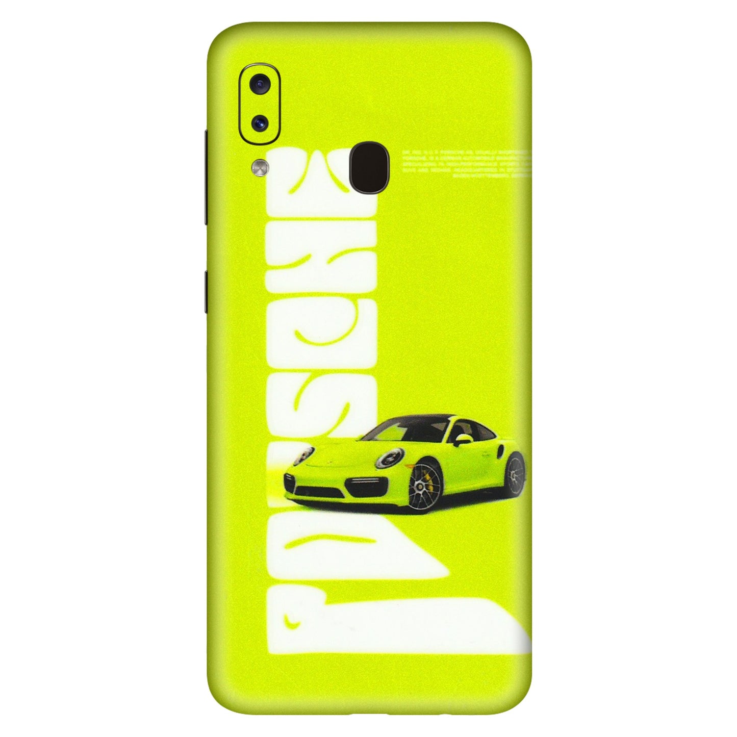 Samsung A/S Series Phone Skins (All Models) - Lime Green Porche - 3D Embossed Finish (L-30) Samsung Galaxy A20S