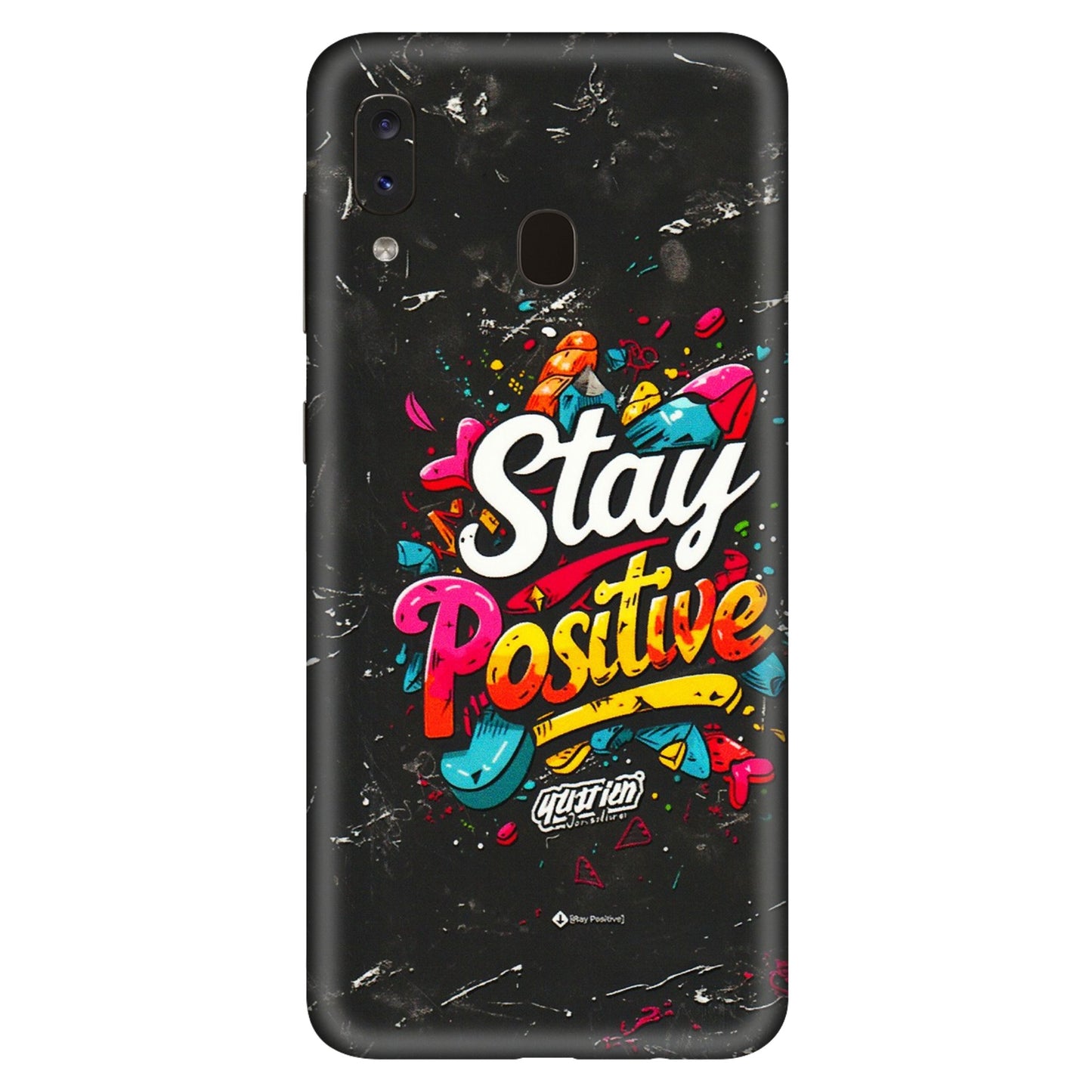 Samsung A/S Series Phone Skins (All Models) - Stay Positive Black - 3D Embossed Finish (L-31) Samsung Galaxy A20S