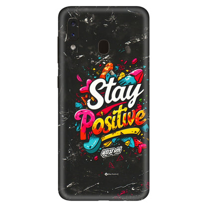 Samsung A/S Series Phone Skins (All Models) - Stay Positive Black - 3D Embossed Finish (L-31) Samsung Galaxy A20S