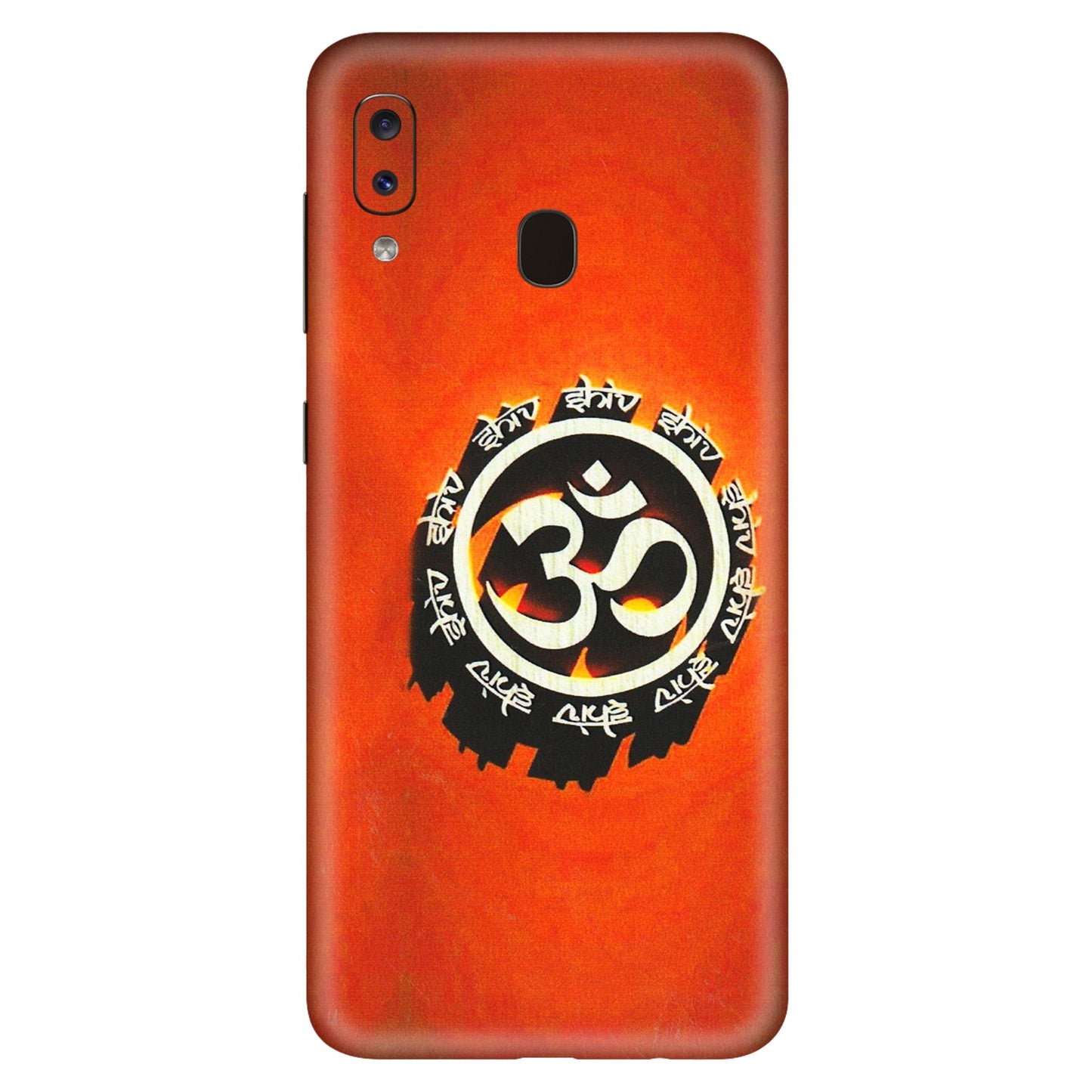 Samsung A/S Series Phone Skins (All Models) - Aum Shiv Orange - 3D Embossed Finish (L-32) Samsung Galaxy A20S