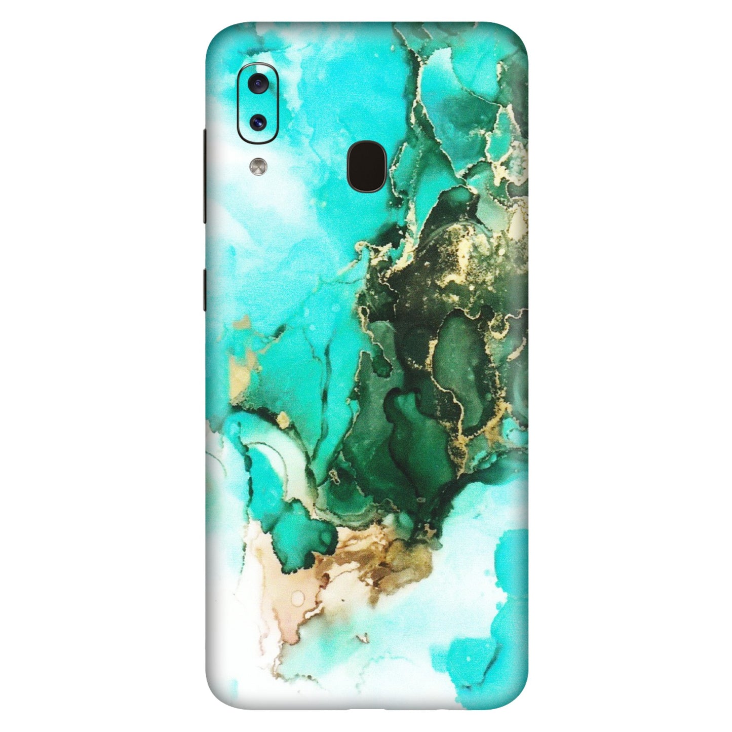 Samsung A/S Series Phone Skins (All Models) - The Blue Gold Marble - Matte Finish (M-124) Samsung Galaxy A20S