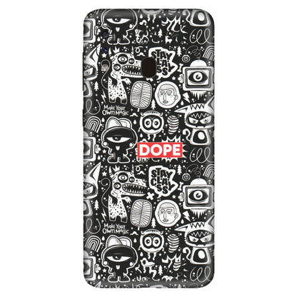 Samsung A/S Series Phone Skins (All Models) - Dope Stay Classy Black Doodles - Matte Finish (M-126) Samsung Galaxy A20S