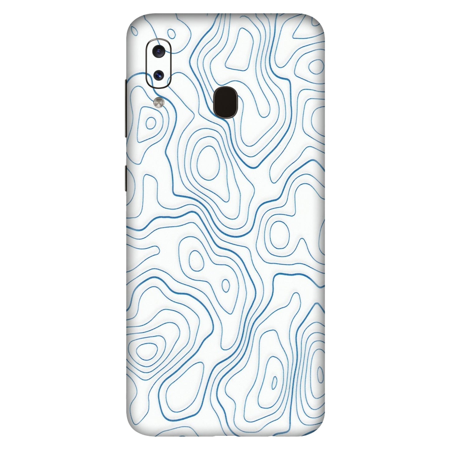 Samsung A/S Series Phone Skins (All Models) - Blue And White Swirls - Matte Finish (M-139) Samsung Galaxy A20S