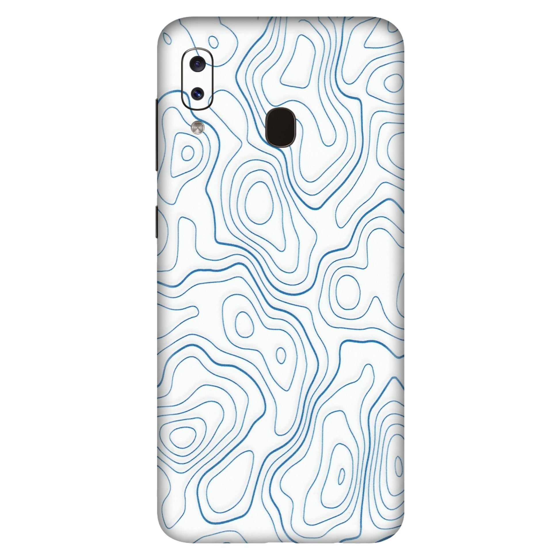 Samsung A/S Series Phone Skins (All Models) - Blue And White Swirls - Matte Finish (M-139) Samsung Galaxy A20S