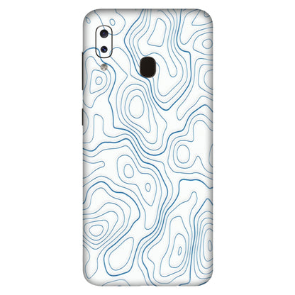 Samsung A/S Series Phone Skins (All Models) - Blue And White Swirls - Matte Finish (M-139) Samsung Galaxy A20S