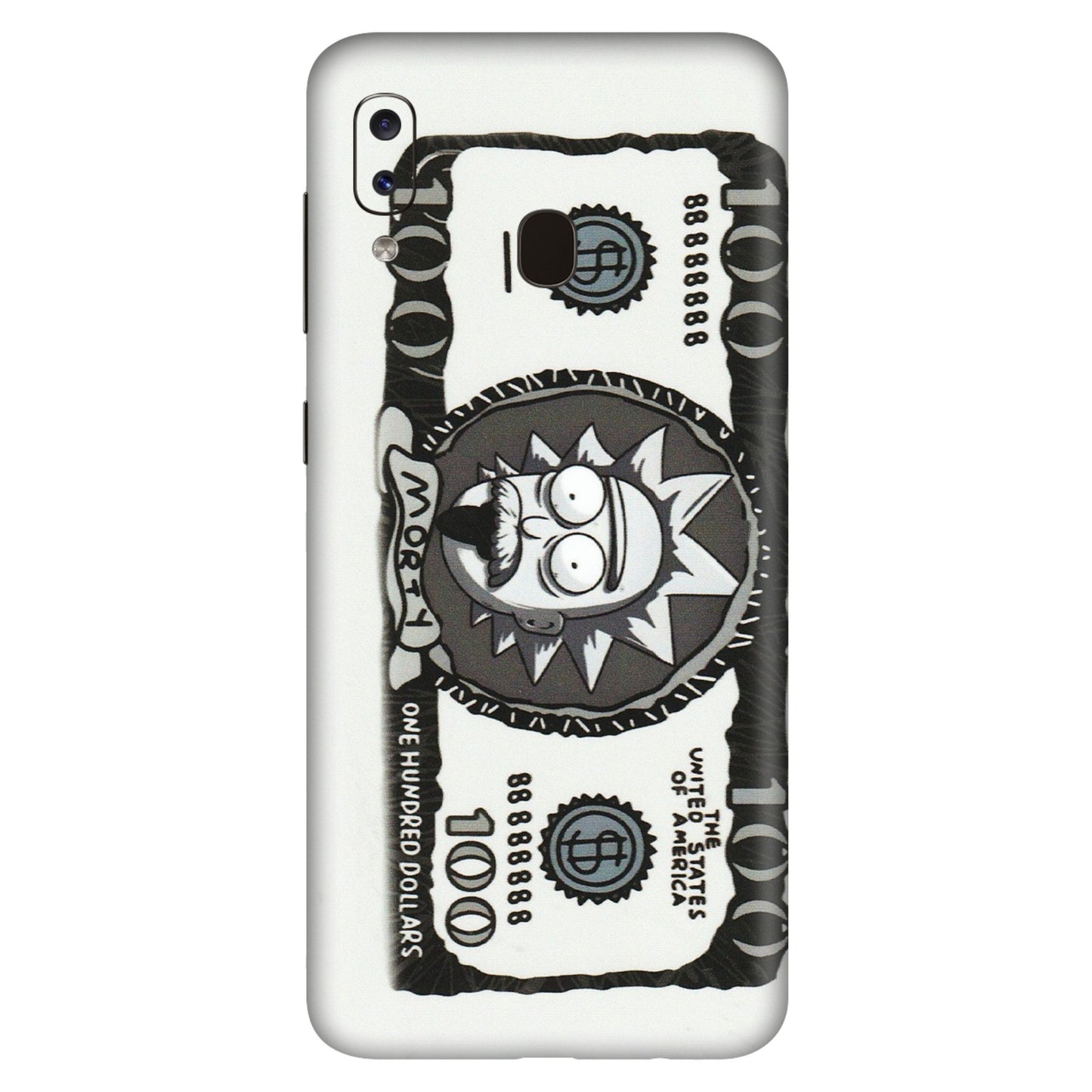 Samsung A/S Series Phone Skins (All Models) - Rick And Morty Hundred Dollar Anime - Matte Finish (M-161) Samsung Galaxy A20S