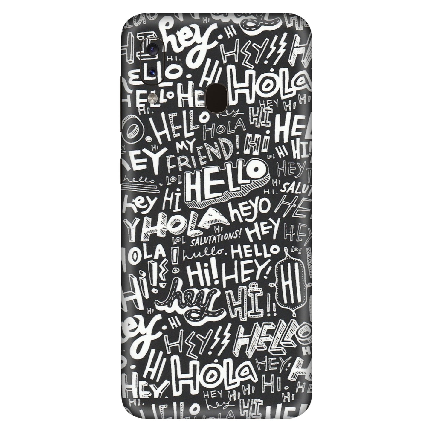 Samsung A/S Series Phone Skins (All Models) - Hi Hello Doodles - Matte Finish (M-25) Samsung Galaxy A20S