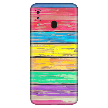 Samsung A/S Series Phone Skins (All Models) - Multi Colour Wooden Wall - Matte Finish (M-96) Samsung Galaxy A20S