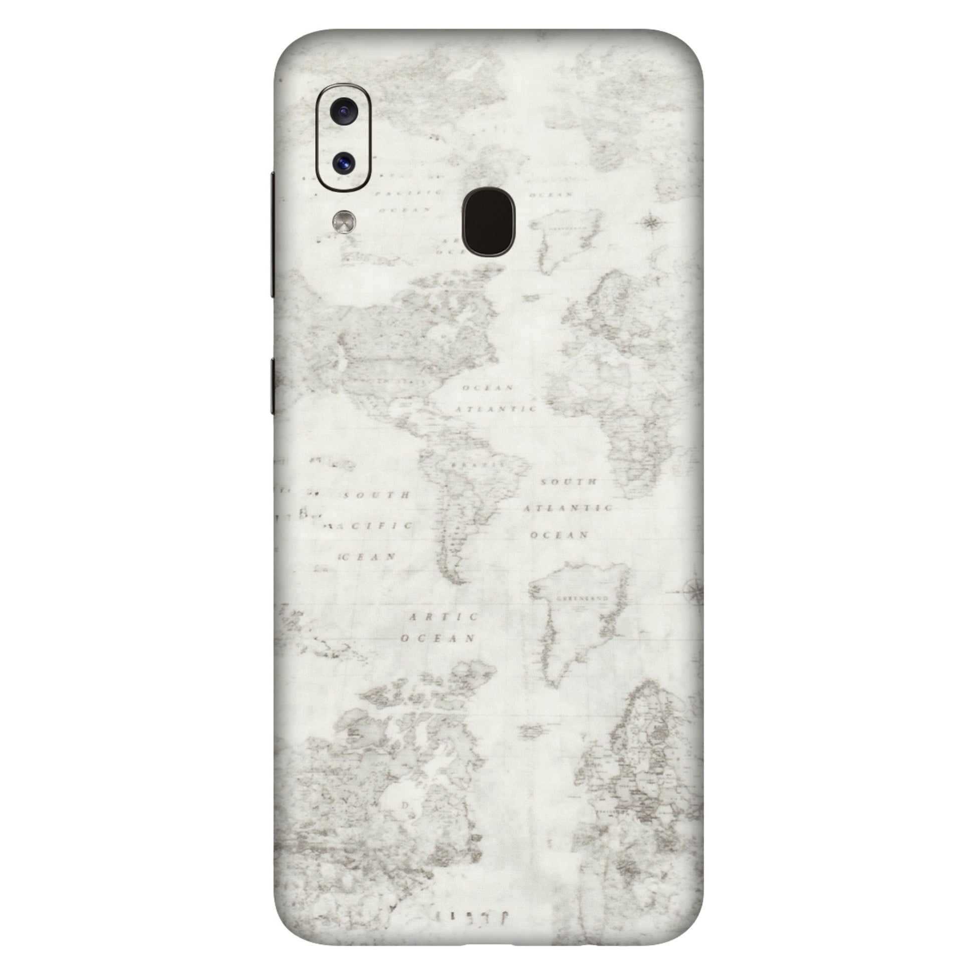 Samsung A/S Series Phone Skins (All Models) - World Travel Map - Transparent Finish (T-04) Samsung Galaxy A20S