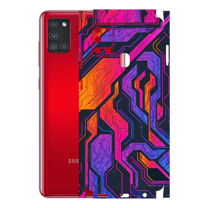 Samsung A/S Series Phone Skins (All Models) - Tech Circuits Futuristic - 3D Embossed Finish (L-07) Samsung Galaxy A21S