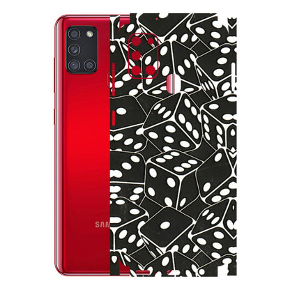 Samsung A/S Series Phone Skins (All Models) - Big Black Dices - 3D Embossed Finish (L-106) Samsung Galaxy A21S